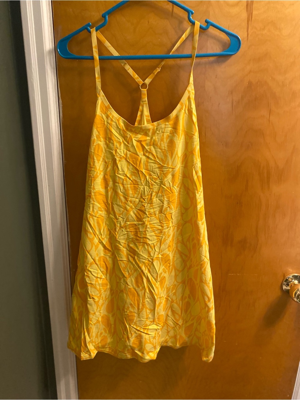 Outdoor Voices Yellow Printed Strappy Camisole skort dress